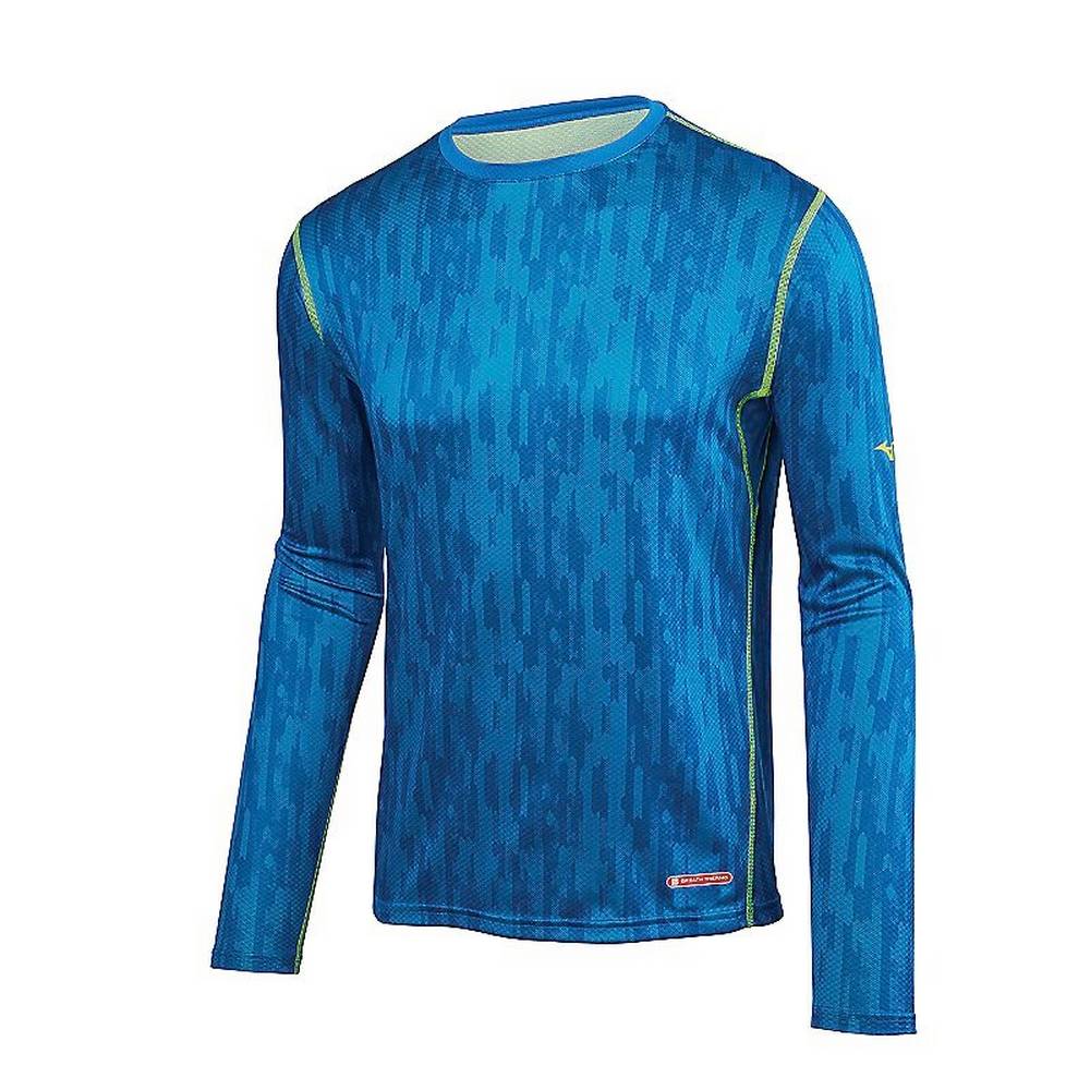 Panske Base Layer Mizuno Breath Thermo Bezecke Modre/Žlté Vypredaj LAZR82173